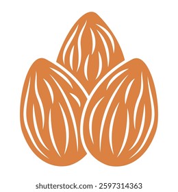 almond sign symbol vector flat icon