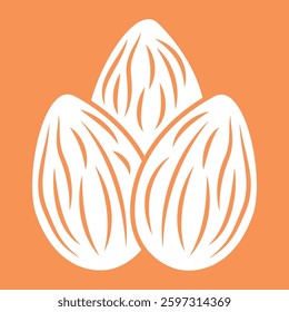 almond sign symbol vector flat icon