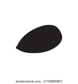 almendra, silueta, Vector, plano, diseño, blanco, fondo,
