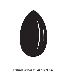 Diseño de ilustración plana de Vector de silueta de almendra. icono de almendra simple. Ilustración de almendra única
