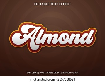 almond text effect template with abstract style use for business logo and brand