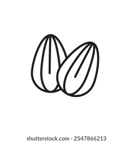 Almond thin line vector icon