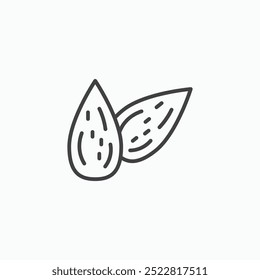 Almond thin liner icon isolated