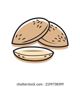 Almond vector icon isolated on white background.