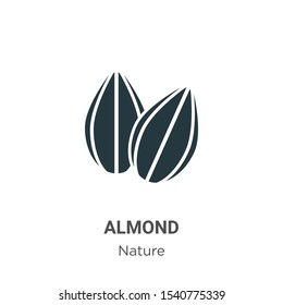 Almond vector icon on white background. Flat vector almond icon symbol sign from modern nature collection for mobile concept and web apps design.