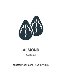 Almond vector icon on white background. Flat vector almond icon symbol sign from modern nature collection for mobile concept and web apps design.