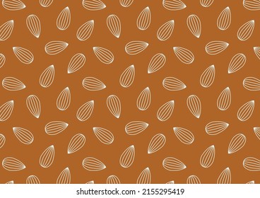 Almond vector. Almond pattern wallpaper. Almond doodle symbol.