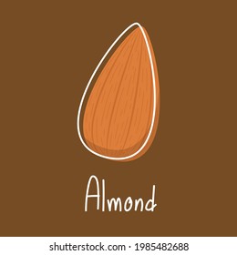 Almond vector. Almond seed logo design.