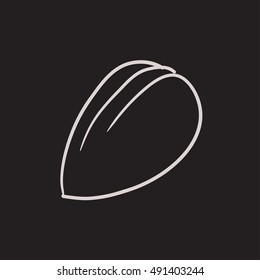 Icono de dibujo vectorial de almendra aislado en el fondo. Hand dibujó el ícono de Almond. Icono de sketch de almendros para infografía, sitio web o aplicación.