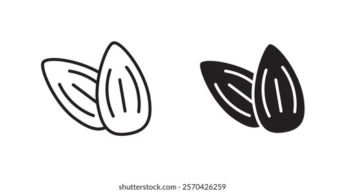 Almond vector web icons set