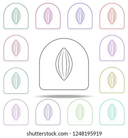 almonds in chocolate line icon. Elements of Chocolate in multi color style icons. Simple icon for websites, web design, mobile app, info graphics