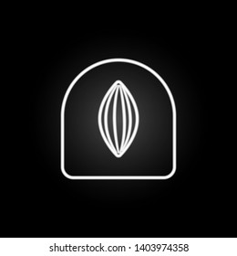almonds in chocolate neon icon. Elements of chocolate set. Simple icon for websites, web design, mobile app, info graphics
