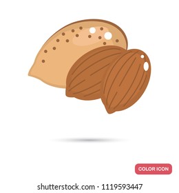 Almonds color flat icon