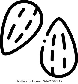 almonds icon. Thin Linear Style Design Isolated On White Background