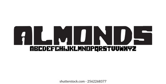 Almonds, Modern Bold Font Sport Alphabet. Typography urban style fonts for technology, digital, movie logo design. vector illustration
