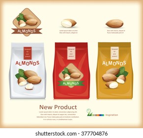 almonds nuts isolated.vector