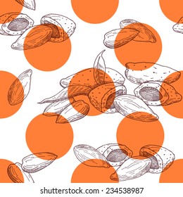 almonds, pattern for fabric