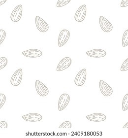 Almonds pattern in line drawing style.