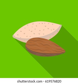 Almonds. single icon in flat style vector symbol stock illustration.