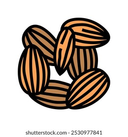 almonds vegan food color icon vector. almonds vegan food sign. isolated symbol illustration