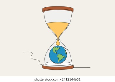 Almost all cities in the world observe Earth Hour. Earth Hour one-line drawing