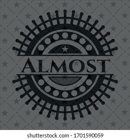 Almost black emblem. Vector Illustration. Detailed.