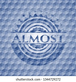 Almost blue hexagon emblem.