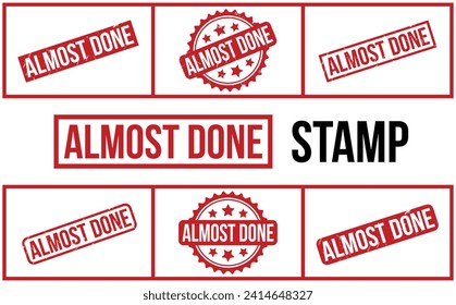 Almost Done Rubber Stamp Set Vector