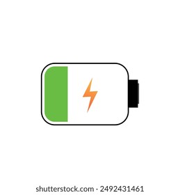 Almost empty battery indicator for electronic devices as phones and computers. Vector illustration. 