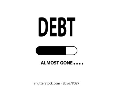 Almost Gone Illustration "Debt". Vector