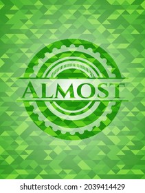 emblema de mosaico casi verde. Ilustración vectorial. Detallado. 