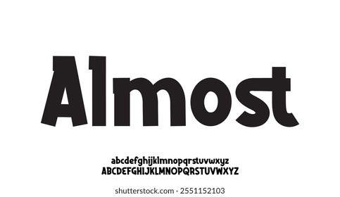 Almost, Minimal modern alphabet letters Font. Minimal modern urban fonts for logo, brand etc. Typography vector illustration
