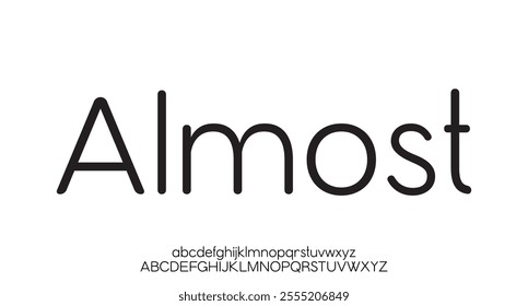 Almost, modern minimal abstract alphabet fonts. Typography technology, electronic, movie, digital, music, future, logo creative font.