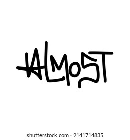 Almost Typography Streetwear, Urban Design Patch Color Patch Commercial Use