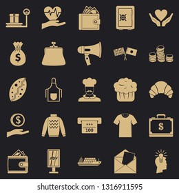 Alms icons set. Simple set of 25 welfare vector icons for web for any design