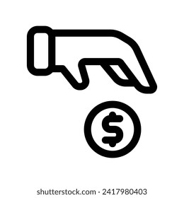 Alms Line Icon - Einzelsymbol, Vektorgrafik