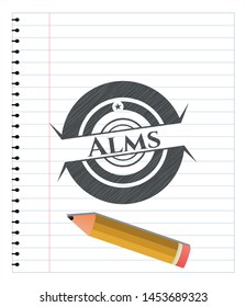 Alms pencil strokes emblem. Vector Illustration. Detailed.