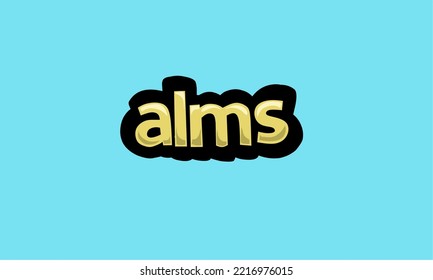 Diseño vectorial de escritura ALMS sobre fondo azul muy simple y muy fresco