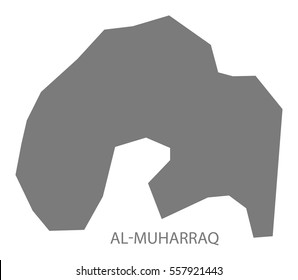 Al-Muharraq Bahrain Map in grey