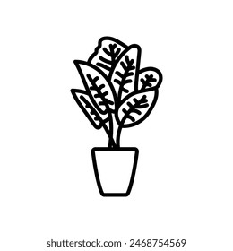 Alocasia Macrorrhiza Isolated Icon, vector illustration