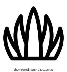 Aloe bush icon. Outline aloe bush vector icon for web design isolated on white background