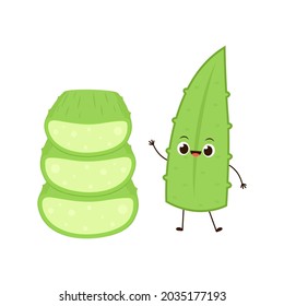 Aloe character design. Aloe cartoon vector. Aloe on white background.