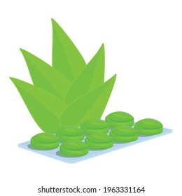 Aloe cough drops icon. Cartoon of Aloe cough drops vector icon for web design isolated on white background