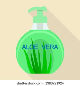Aloe dispenser soap icon. Flat illustration of aloe dispenser soap vector icon for web design