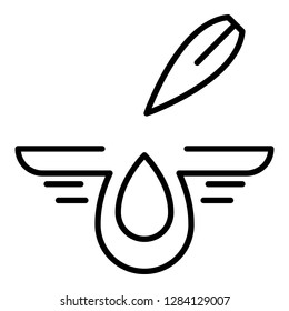 Aloe drop icon. Outline aloe drop vector icon for web design isolated on white background