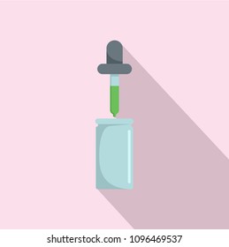 Aloe eyes drops icon. Flat illustration of aloe eyes drops vector icon for web design