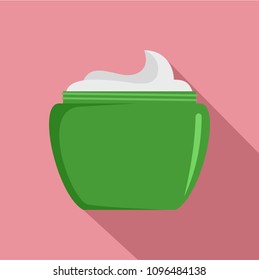 Aloe face cream icon. Flat illustration of aloe face cream vector icon for web design
