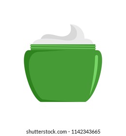 Aloe face cream icon. Flat illustration of aloe face cream vector icon for web isolated on white