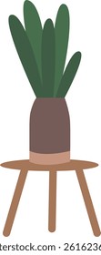 Aloe flowerpot on table vector illustration