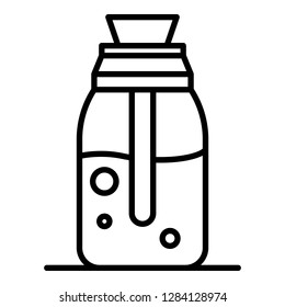 Aloe gel bottle icon. Outline aloe gel bottle vector icon for web design isolated on white background